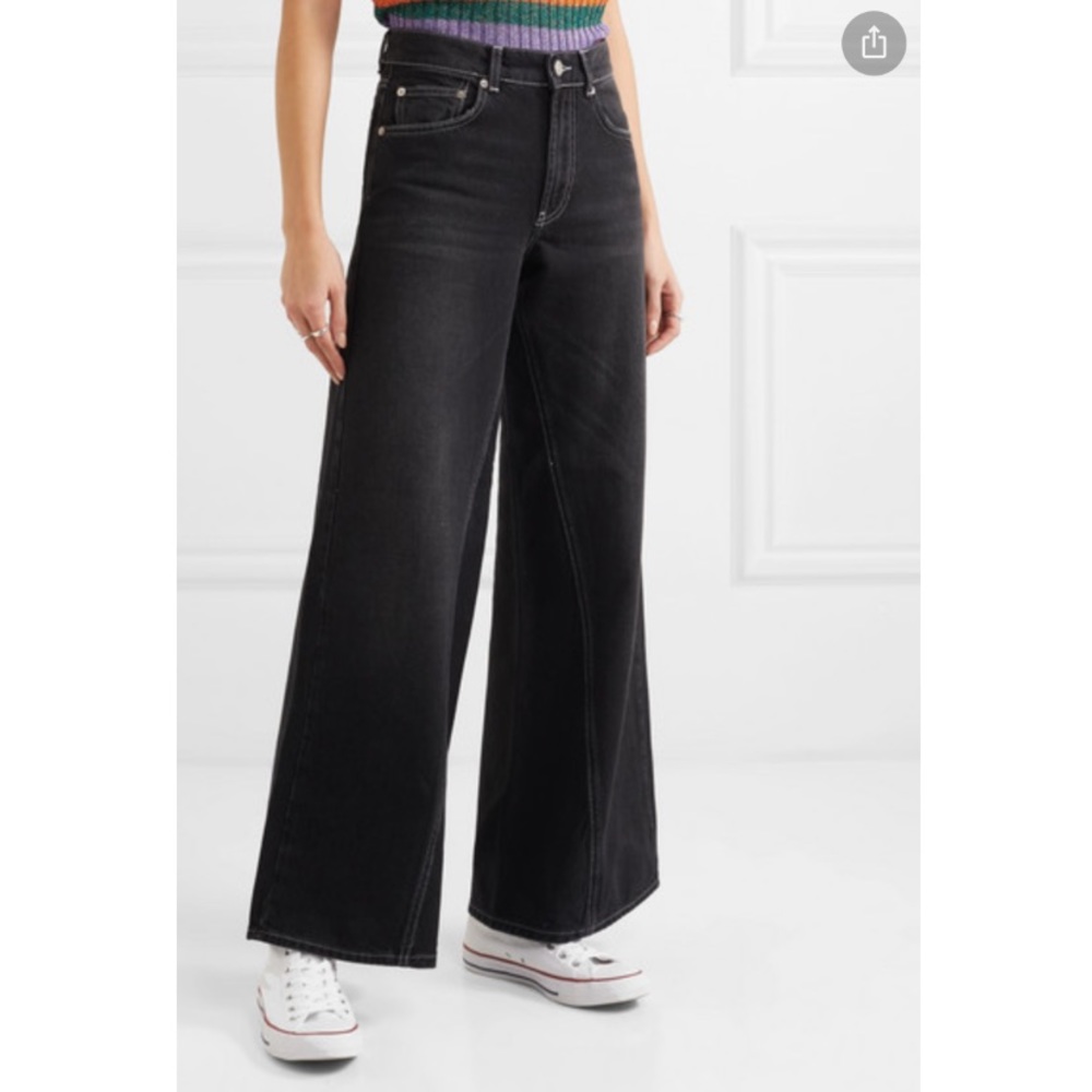 NWT Ganni Wide leg black jeans